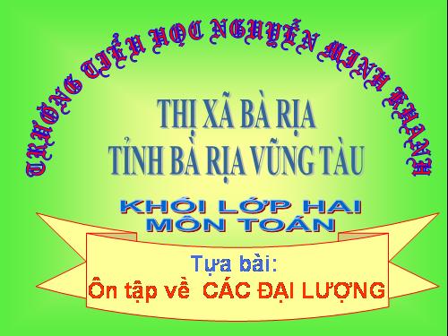 Ôn tập về đại lượng