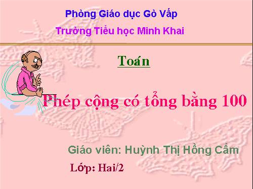 Phép cộng có tổng bằng 100