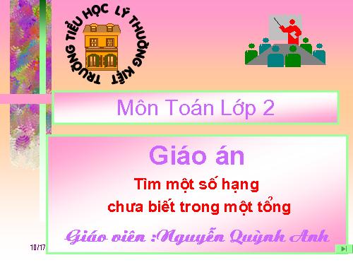 Tìm một số hạng trong một tổng