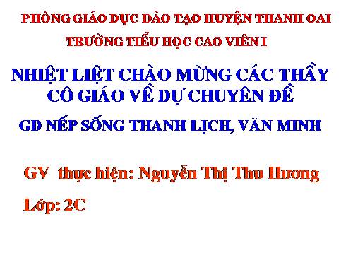 Chuyên đề GD nếp sống TL-VM