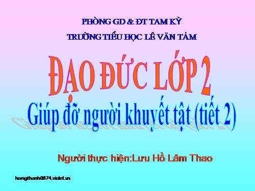 Bài 13. Giúp đỡ người khuyết tật