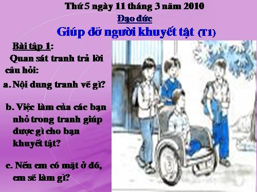 Bài 13. Giúp đỡ người khuyết tật