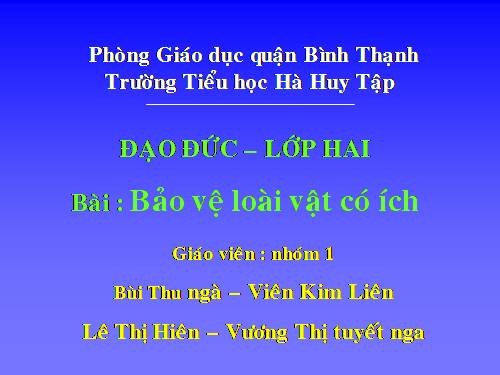 Bài 14. Bảo vệ loài vật có ích