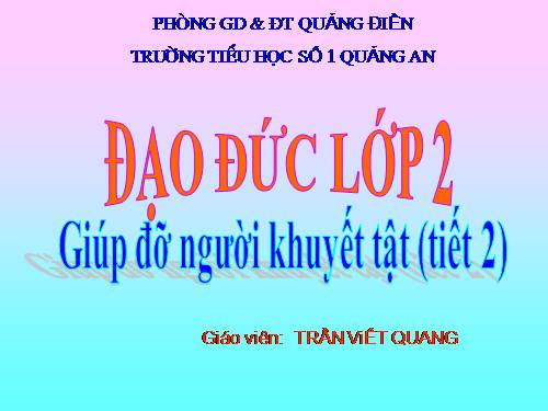 Bài 13. Giúp đỡ người khuyết tật