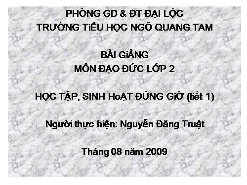 Bài 1. Học tập, sinh hoạt đúng giờ