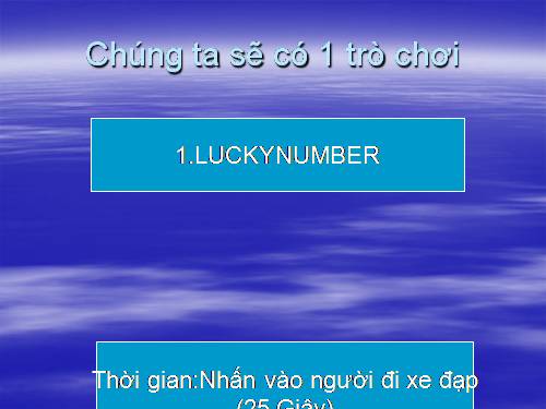 game lucky number topic my house