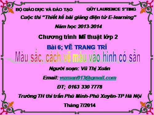 Bài 6. Màu sắc, vẽ màu vào hình có sẵn