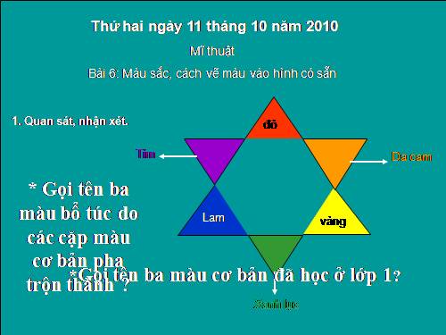 Bài 6. Màu sắc, vẽ màu vào hình có sẵn