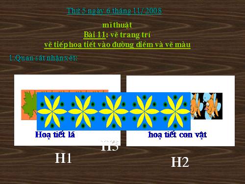 Bài 11. Vẽ tiếp hoạ tiết vào đường diềm và vẽ màu