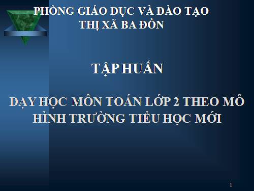 day hoc toán lớp 2 theo mo hình vnen