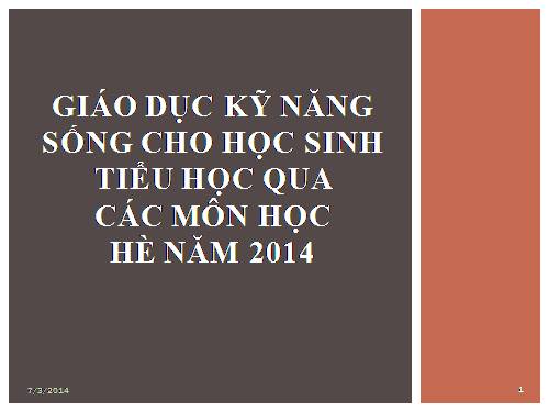 BAI GIANG GDKNS CHO HSTH HÈ 2014