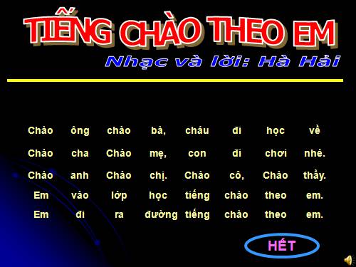 Tiếng chào theo em - Lớp 1 (tự chọn)