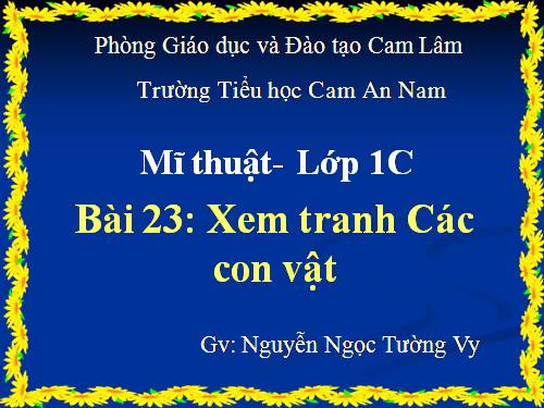 Bài 23. Xem tranh các con vật