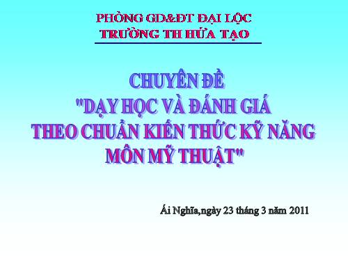 Chuyên đề Mĩ thuật