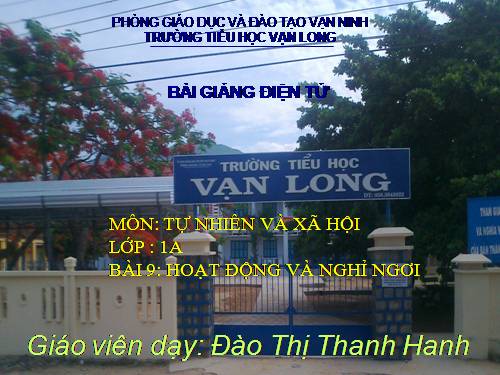 Bài 9. Hoạt động và nghỉ ngơi