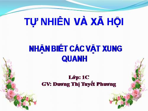 Bài 3. Nhận biết các vật xung quanh