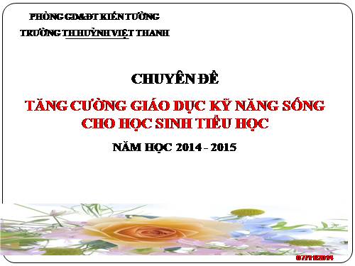 CHUYÊN ĐỀ GDKNS CHO HS TH