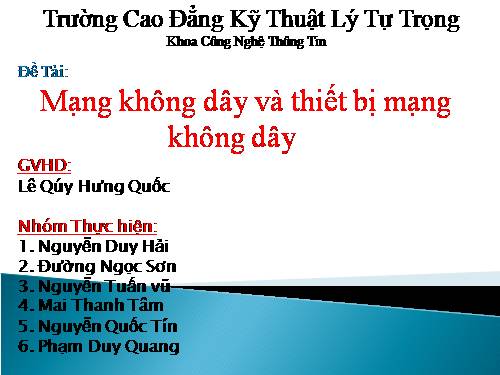 Mạng không dây và thiết bị di động