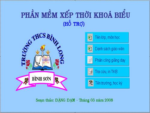 PHẦN MỀM XẾP THỜI KHÓA BIỂU