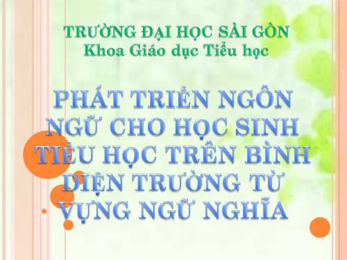 Bài. Phát triển ngôn ngử