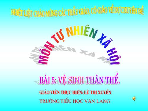 Bài 5. Vệ sinh thân thể