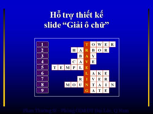 Hỗ trợ thiết kế slide giải ô chữ