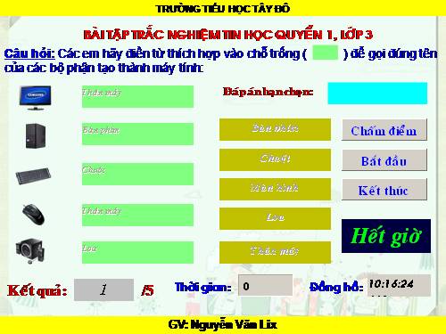 Bài tập trắc nghiệm Tin học