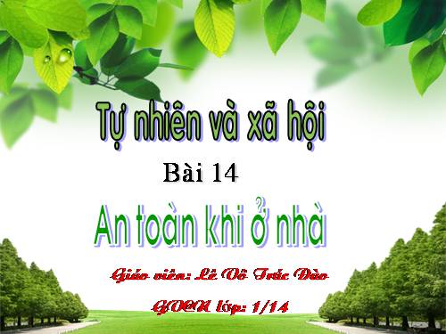 Bài 14. An toàn khi ở nhà