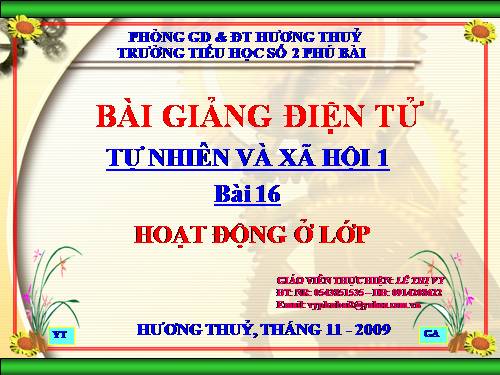 Bài 16. Hoạt động ở lớp