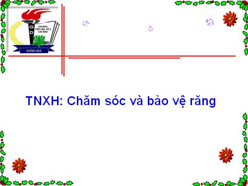 Bài 6. Chăm sóc và bảo vệ răng