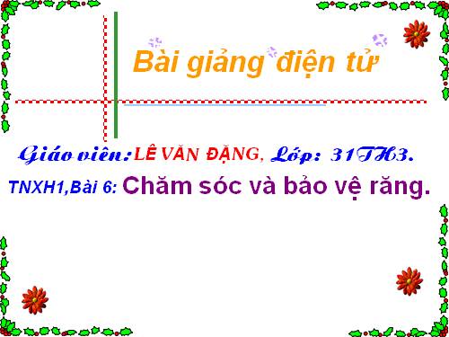 Bài 6. Chăm sóc và bảo vệ răng