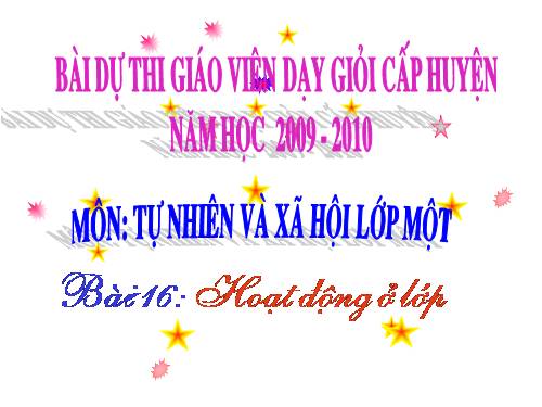 Bài 16. Hoạt động ở lớp