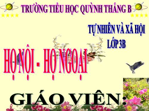 TNXH LỚP 3. TUẦN 10 . (BÀI 20)