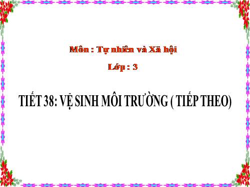 Bài 38. Vệ sinh môi trường (tiếp theo)