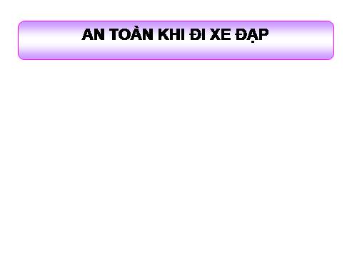 Bài 33. An toàn khi đi xe đạp