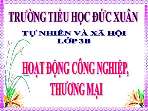 Bài 31. Hoạt động công nghiệp, thương mại