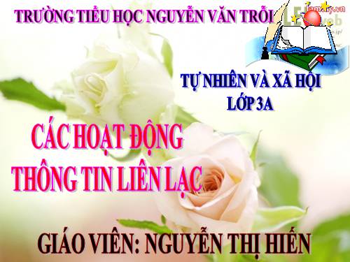 Bài 29. Các hoạt động thông tin liên lạc