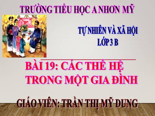 Bài 19. Các thế hệ trong một gia đình