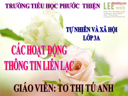 Bài 29. Các hoạt động thông tin liên lạc