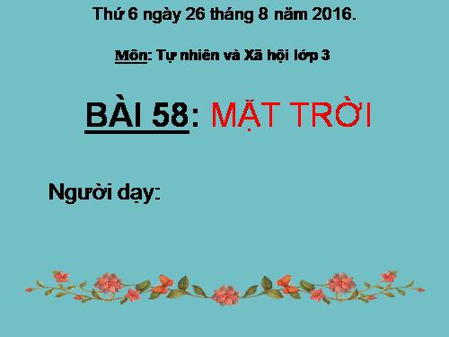 Bài 58. Mặt Trời