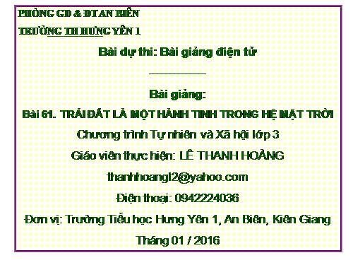 Bài 61. Trái Đất là một hành tinh trong hệ Mặt Trời