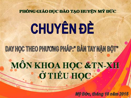 Chuyên đề dạy học theo phương pháp: "Bàn tay nặn bột"