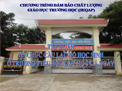 Tài liệu tập huấn tổ chức câu lạc bộ