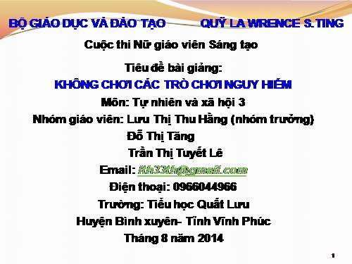 Bài 26. Không chơi các trò chơi nguy hiểm