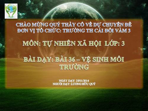 Bài 36. Vệ sinh môi trường