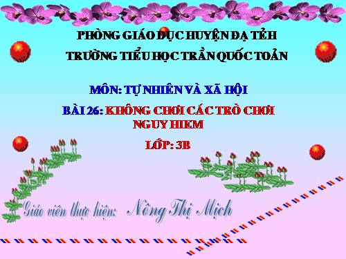 Bài 26. Không chơi các trò chơi nguy hiểm