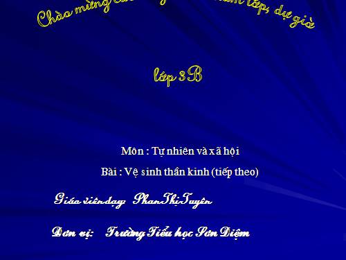 Bài 16. Vệ sinh thần kinh (tiếp theo)