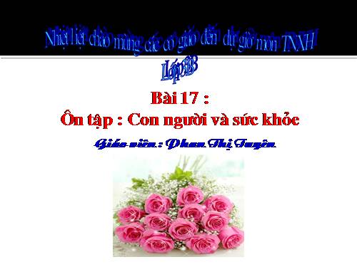 Bài 17-18. Ôn tập: Con người và sức khoẻ