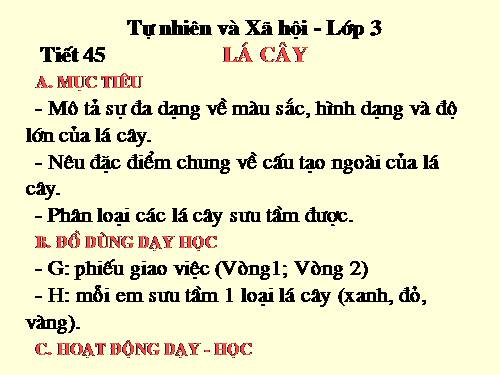 Bài 45. Lá cây