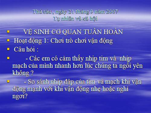 Bài 8. Vệ sinh cơ quan tuần hoàn